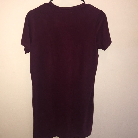 Brandy Melville Burgundy Microsuede T-Shirt Dress Size One Size - Picture 3 of 8